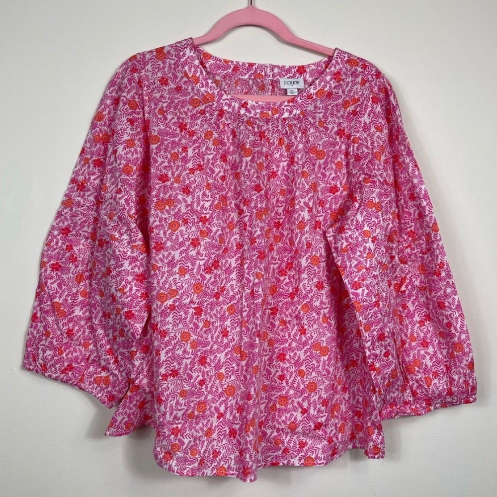 J. Crew 3/4 Sleeve Cotton Top. EUC